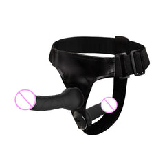 Cinturón femenino con consolador doble y arnés sexual con forma de pene para mujer. Juguetes sexuales para adultos para la penetración anal y el orgasmo lésbico.