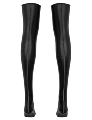 Wet Look Faux Leather Thigh-High Stockings - Passion Pulse Adult