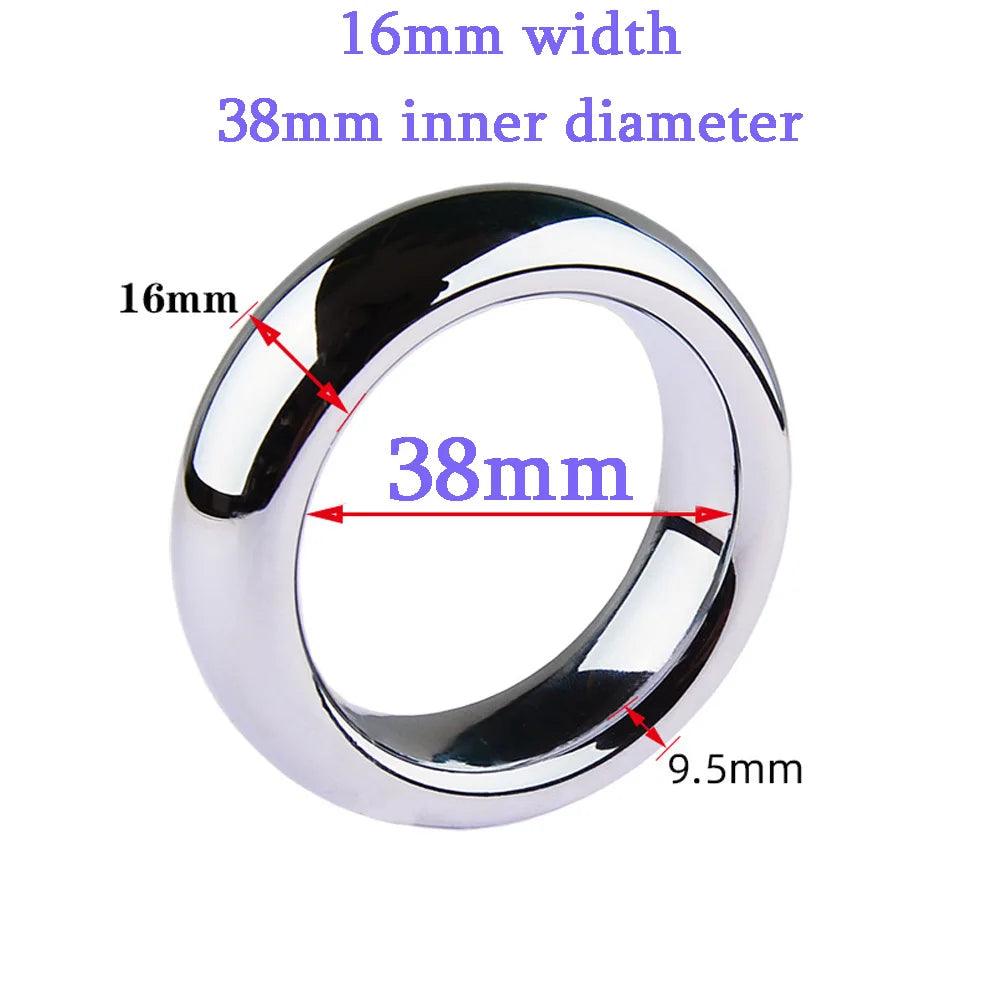 6-Size Metal Cock Ring Set – Penis Bondage & Delay Ejaculation Toy for Men - Passion Pulse Adult