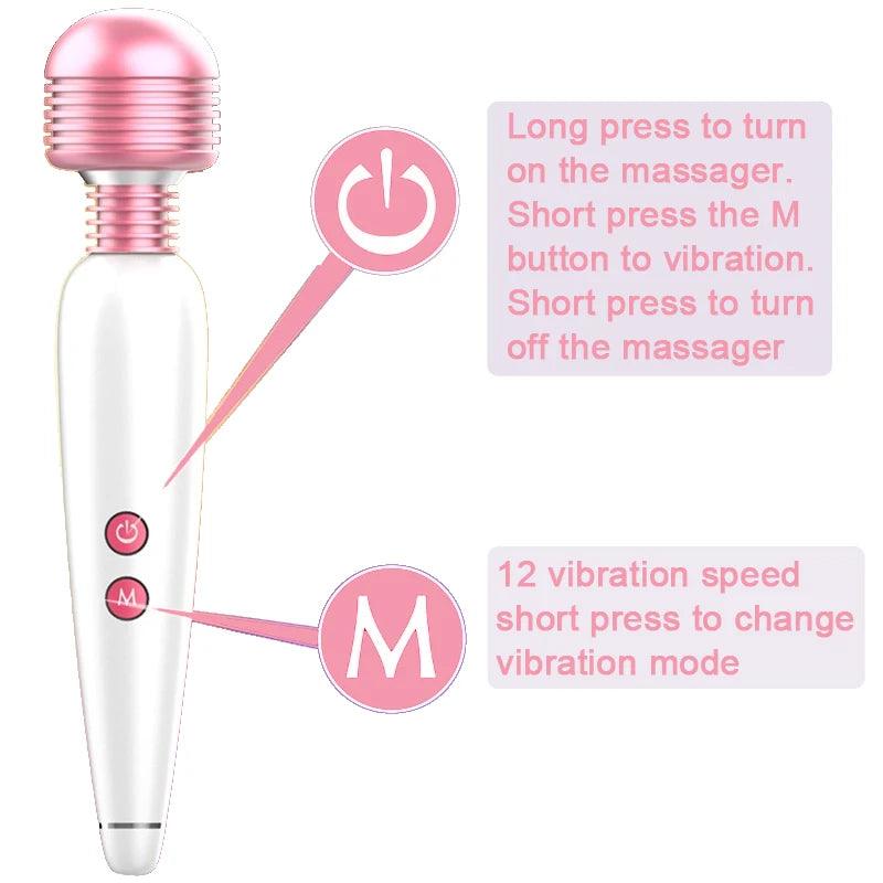 6-Speed USB Rechargeable G-Spot Vibrator – 19×3.5cm with Clitoral Stimulation & Head Attachments - Passion Pulse Adult