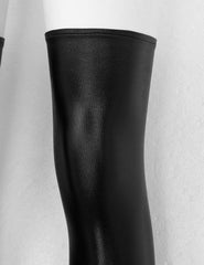 Wet Look Faux Leather Thigh-High Stockings - Passion Pulse Adult