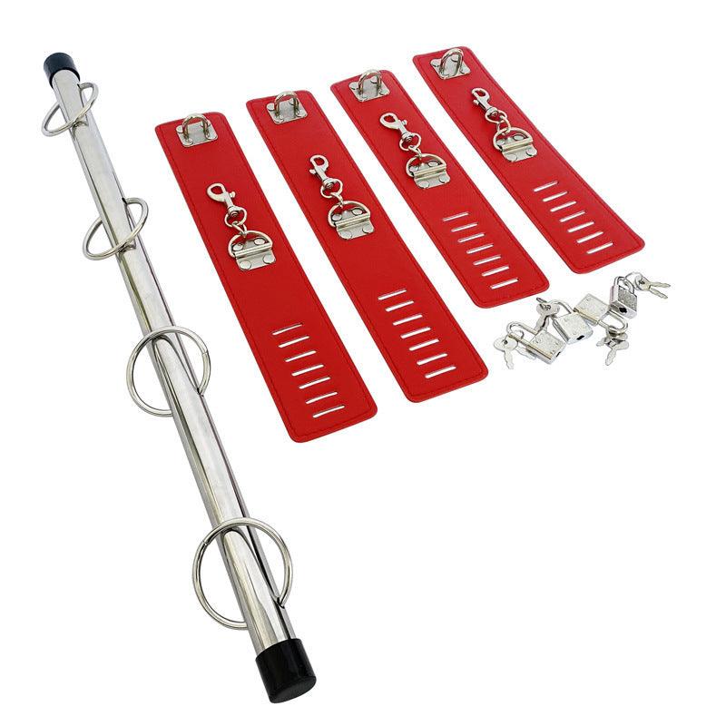 Adjustable BDSM Spreader Bar with Handcuffs and Leg Cuffs – Restraint Kit for Couples Roleplay and Fetish Play - Passion Pulse Adult