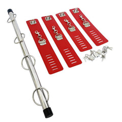 Adjustable BDSM Spreader Bar with Handcuffs and Leg Cuffs – Restraint Kit for Couples Roleplay and Fetish Play - Passion Pulse Adult