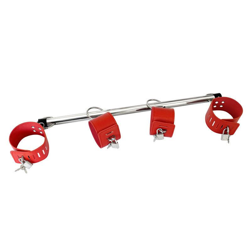Adjustable BDSM Spreader Bar with Handcuffs and Leg Cuffs – Restraint Kit for Couples Roleplay and Fetish Play - Passion Pulse Adult