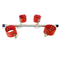Adjustable BDSM Spreader Bar with Handcuffs and Leg Cuffs – Restraint Kit for Couples Roleplay and Fetish Play - Passion Pulse Adult