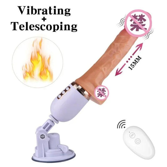 Sex Machine – Telescopic Dildo Vibrator with Automatic Thrusting for G-Spot Stimulation - Passion Pulse Adult