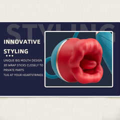 2-in-1 Red Lips Licking & Telescopic Vibrator – Dual Pleasure for Women - Passion Pulse Adult