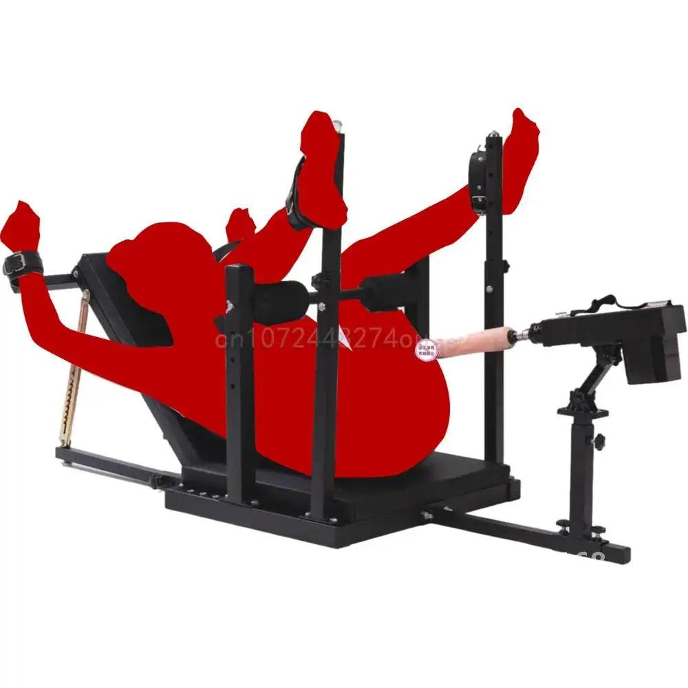 BDSM Adjustable Split-Leg Chair with Restraints – Carbon Steel Bondage Furniture for Couples Roleplay and Fetish Play - Passion Pulse Adult