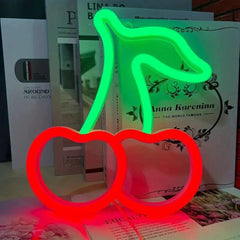 Cherry Neon Light Sign | Cute LED Wall Decor for Home, Bar, Restaurant & Party | Battery & USB Powered - Passion Pulse Adult