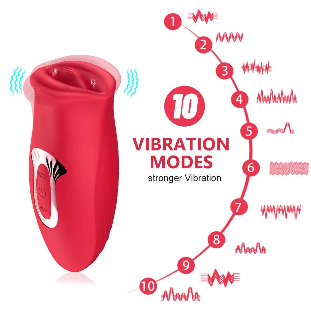 Tongue-Licking & Biting Mouth Vibrator – Multi-Frequency Jumping Egg for Women - Passion Pulse Adult