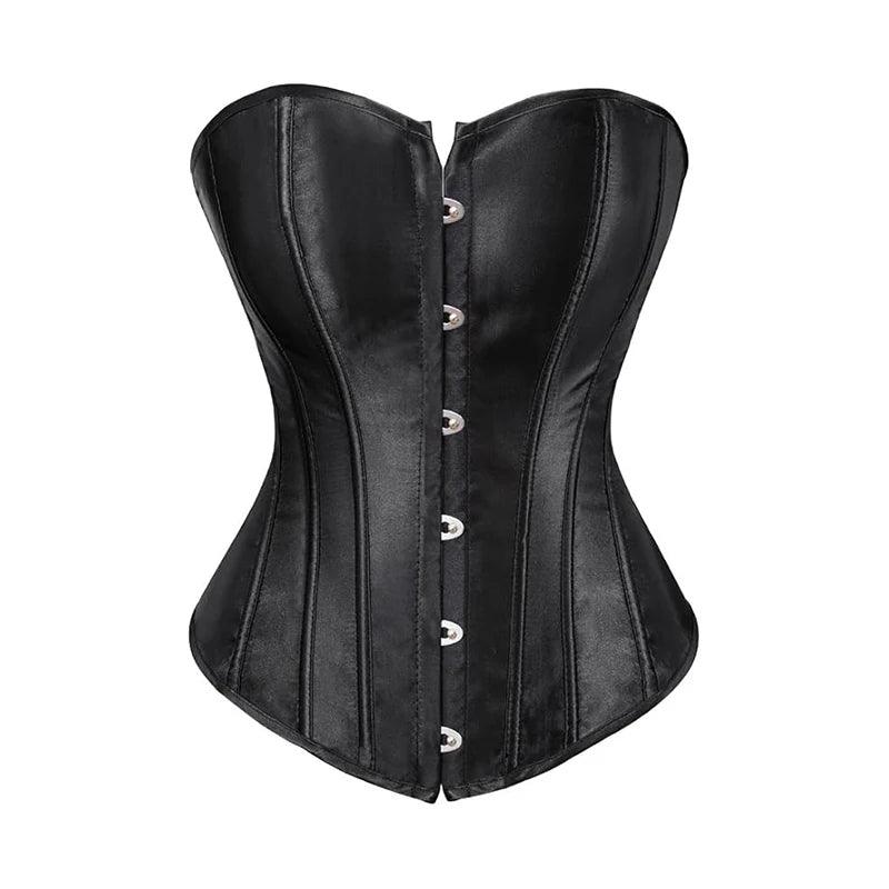 BurVogue Lace-up Corset for Women – Sexy Overbust Bustier Top Satin Waist Cincher Lingerie - Passion Pulse Adult
