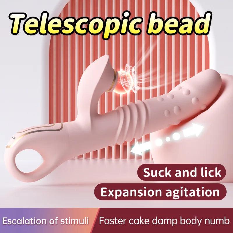 Fully Automatic Sucking & Telescopic Vibrator – Remote-Controlled, Heated Bead Swing Massager for Women - Passion Pulse Adult
