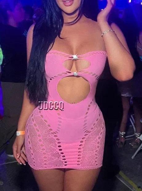 Sexy Crochet Babydoll – Backless Plus Size Lingerie Sleepwear & Costumes - Passion Pulse Adult