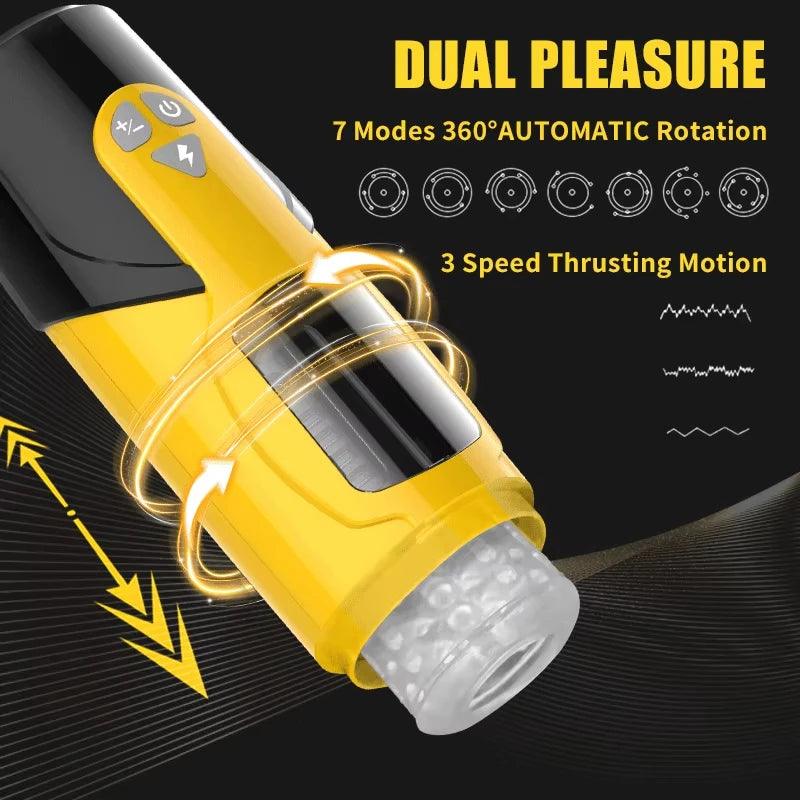 Hannibal Automatic Male Masturbator II - 7-Hands-Free Automatic Thrusting & Rotating Male Masturbator – Visual Piston Cup with Realistic Vagina Design - Passion Pulse Adult