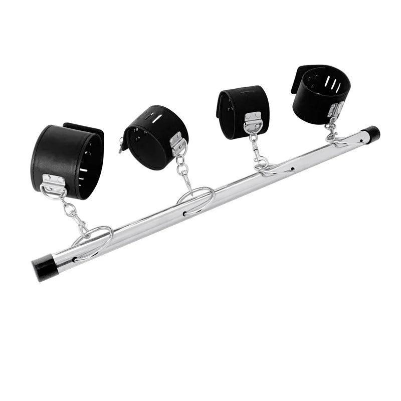 Adjustable BDSM Spreader Bar with Handcuffs and Leg Cuffs – Restraint Kit for Couples Roleplay and Fetish Play - Passion Pulse Adult