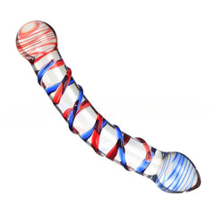 Consolador de cristal en espiral de doble extremo - Masajeador de punto G y clítoris