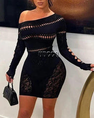 Hot Sexy Crochet Plus Size Lingerie – Long-Sleeve Babydoll Chemise - Passion Pulse Adult