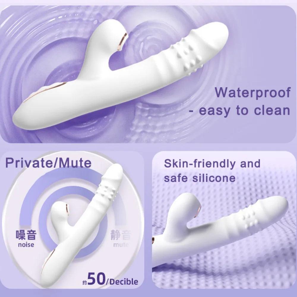 Multifunctional Suction & Licking Dildo – Thrusting Vibration Anal & Vaginal Stimulator - Passion Pulse Adult