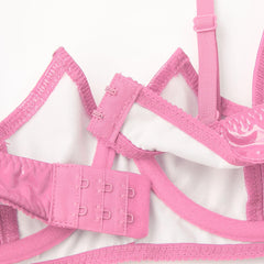 Patent Leather Open Chest V-Notch Underwire Bra - Passion Pulse Adult