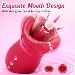 DearVibe 360° Rose Vibrators – Tongue Licking Clit Stimulator for Women - Passion Pulse Adult
