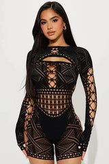 Sexy Crochet Babydoll – Backless Plus Size Lingerie Sleepwear & Costumes - Passion Pulse Adult