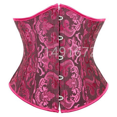 Pink Underbust Corset Top – Plus Size Waist Cincher Gothic Corselet in Black, White, Red, Blue, Rose - Passion Pulse Adult