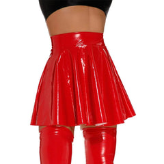 Wet Look PVC Pleated Mini Skirt | Sexy Clubwear - Passion Pulse Adult