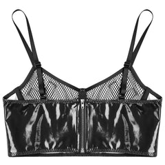 Wet Look Mesh Balconette Bra | Sexy Lingerie - Passion Pulse Adult