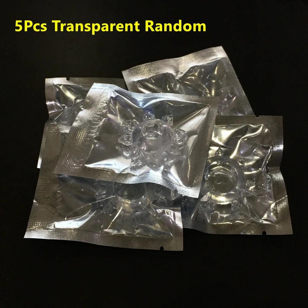 10/5Pcs Silicone Penis Ring Set – Ejaculation Delay & Enlargement for Men - Passion Pulse Adult