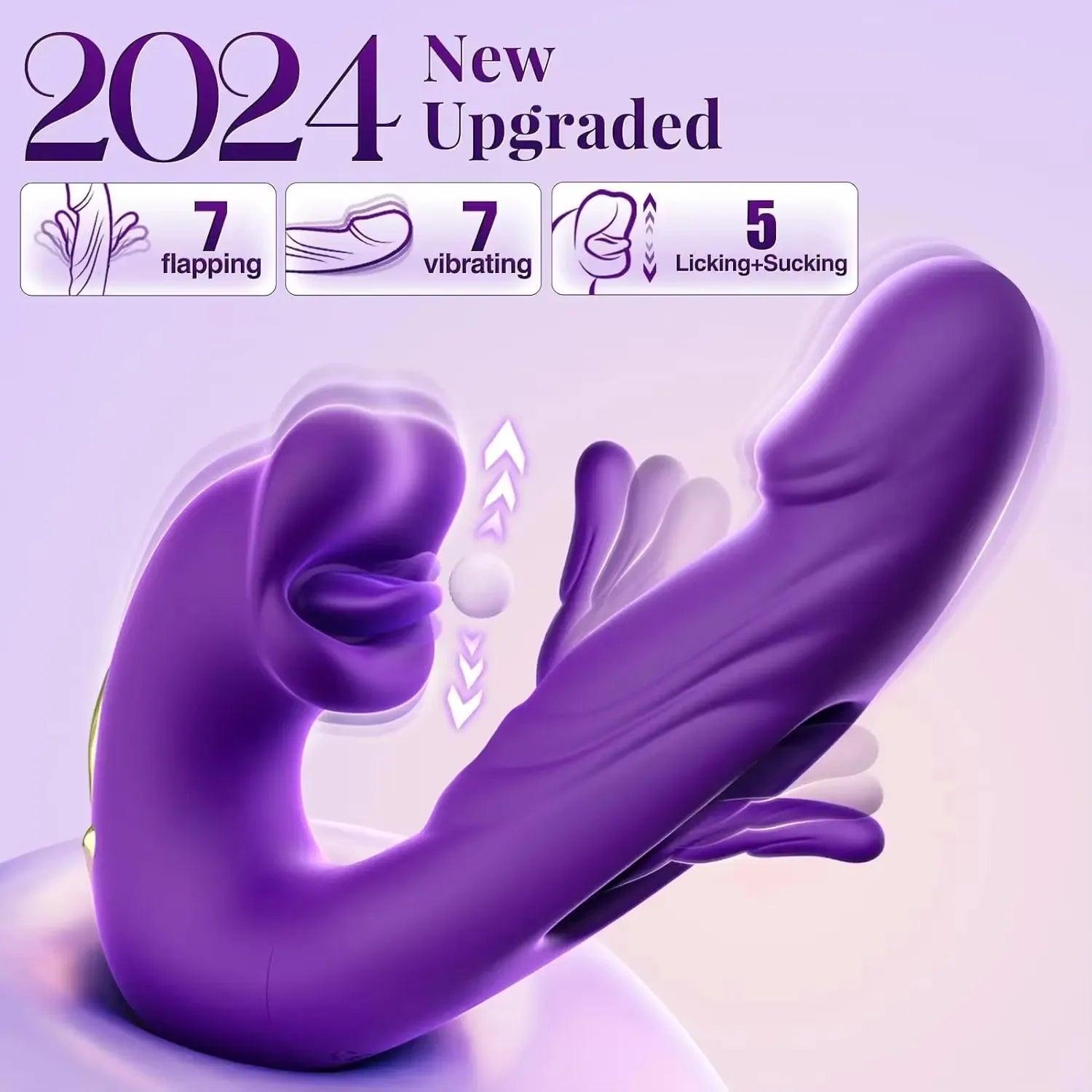Tongue-Licking & Flapping Vibrator – G-Spot, Clitoral & Anal Stimulator for Women - Passion Pulse Adult