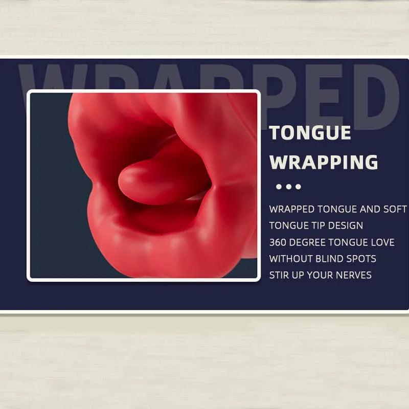 2-in-1 Red Lips Licking & Telescopic Vibrator – Dual Pleasure for Women - Passion Pulse Adult