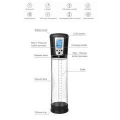 Electric LCD Penis Pump – Vacuum Extender & Erection Trainer for Men - Passion Pulse Adult