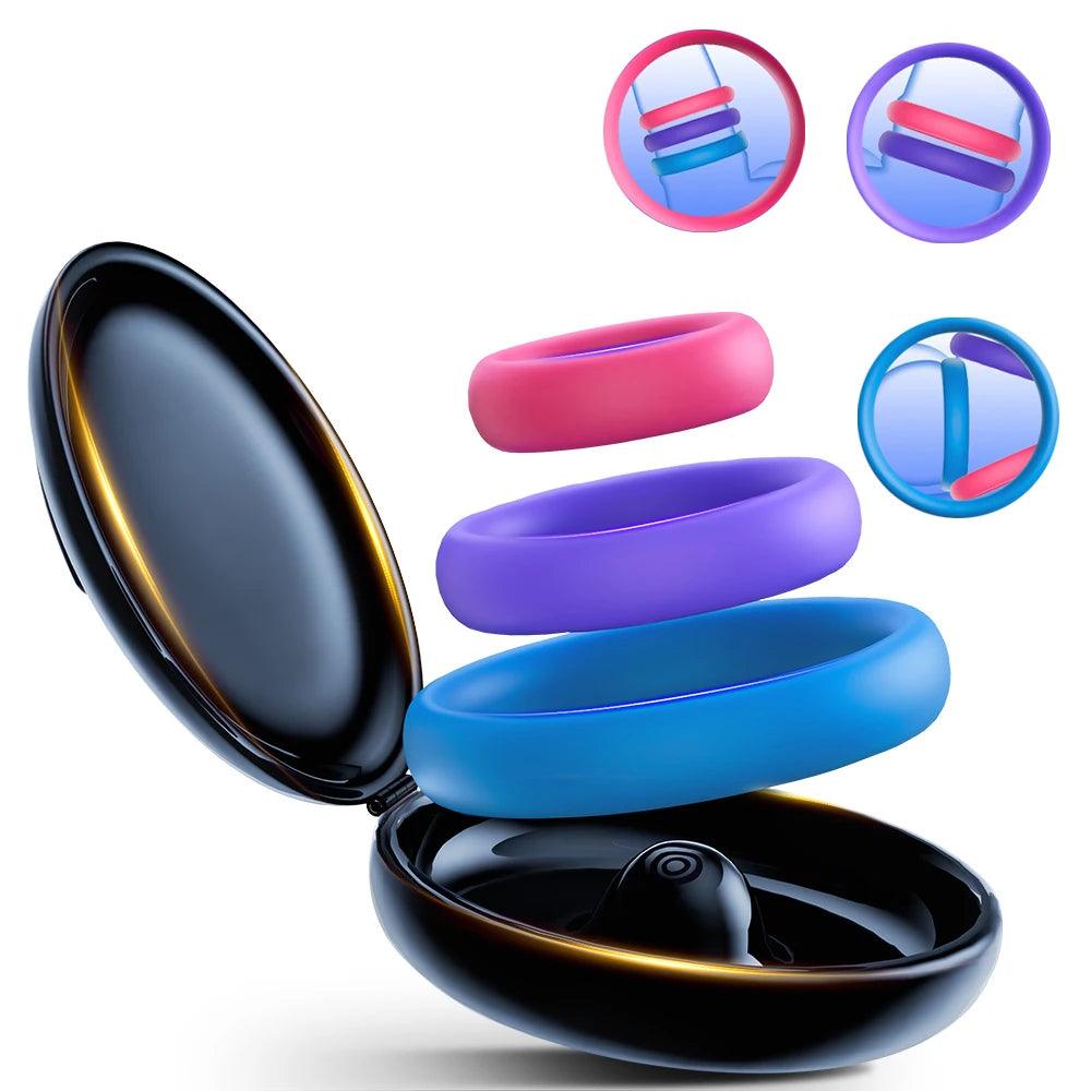 3Pcs Penis Ring Set – Delay Ejaculation & Enhance Erection - Passion Pulse Adult