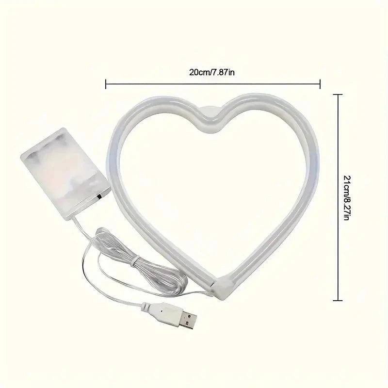 Heart-Shaped LED Neon Light – Wall Mounted Night Light for Valentine's Day & Home Decor - Passion Pulse Adult