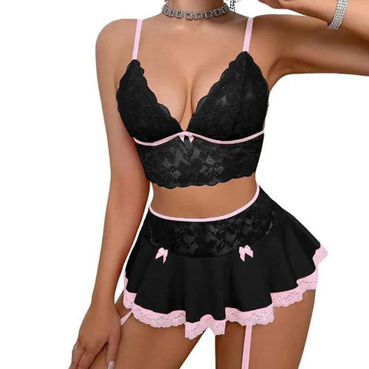 Sexy Lace Mini Skirt Lingerie Set | Fantasy - Passion Pulse Adult