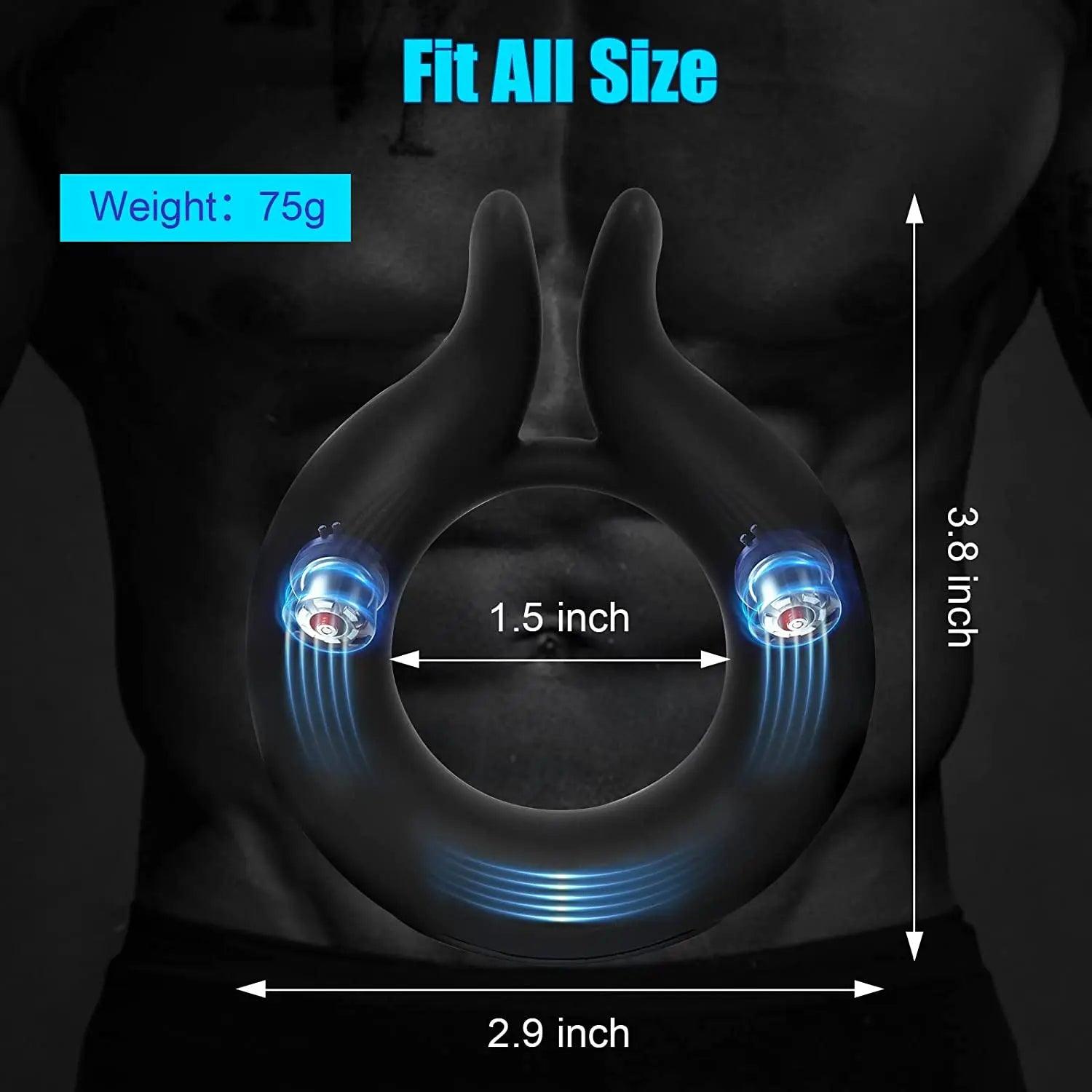 Silicone Penis Ring Vibrator – 10 Modes for Clitoral & Testicle Stimulation - Passion Pulse Adult