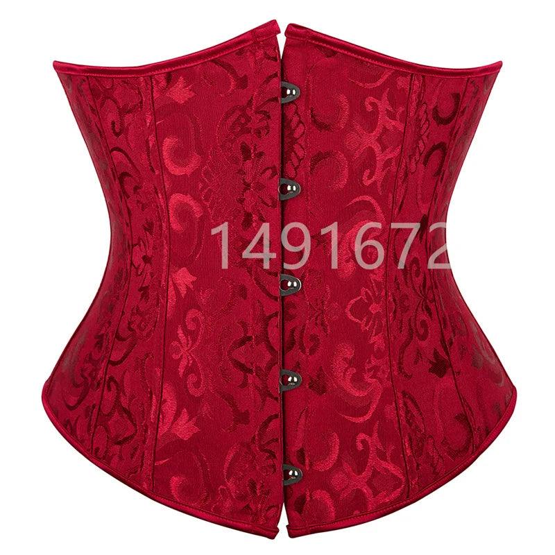 Pink Underbust Corset Top – Plus Size Waist Cincher Gothic Corselet in Black, White, Red, Blue, Rose - Passion Pulse Adult