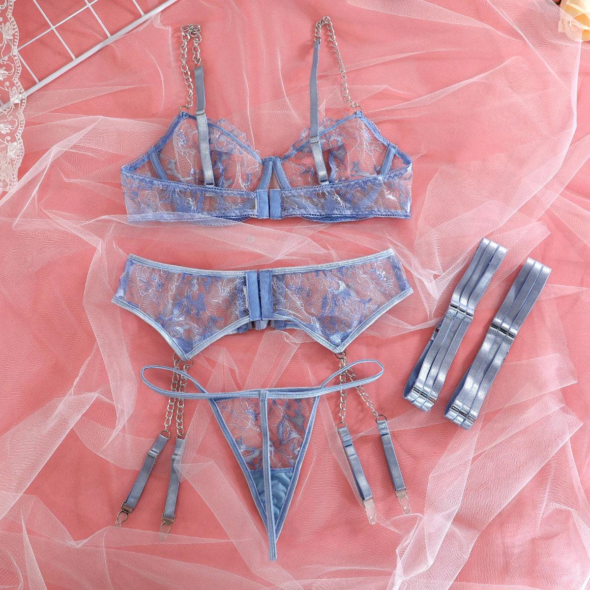 Sexy Lace 4-Piece Lingerie Set | Luxury Fit - Passion Pulse Adult