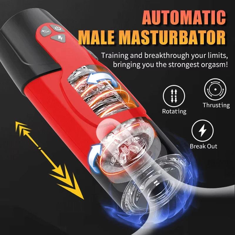 Hannibal Automatic Male Masturbator II - 7-Hands-Free Automatic Thrusting & Rotating Male Masturbator – Visual Piston Cup with Realistic Vagina Design - Passion Pulse Adult
