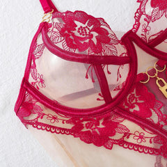 Sheer Lace 3-Piece Lingerie Set | Sexy Fit - Passion Pulse Adult