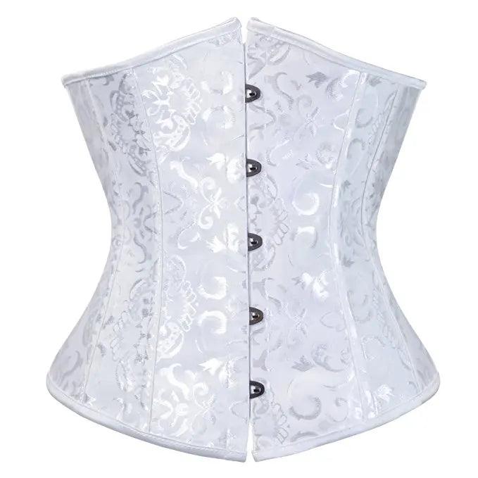 Pink Underbust Corset Top – Plus Size Waist Cincher Gothic Corselet in Black, White, Red, Blue, Rose - Passion Pulse Adult