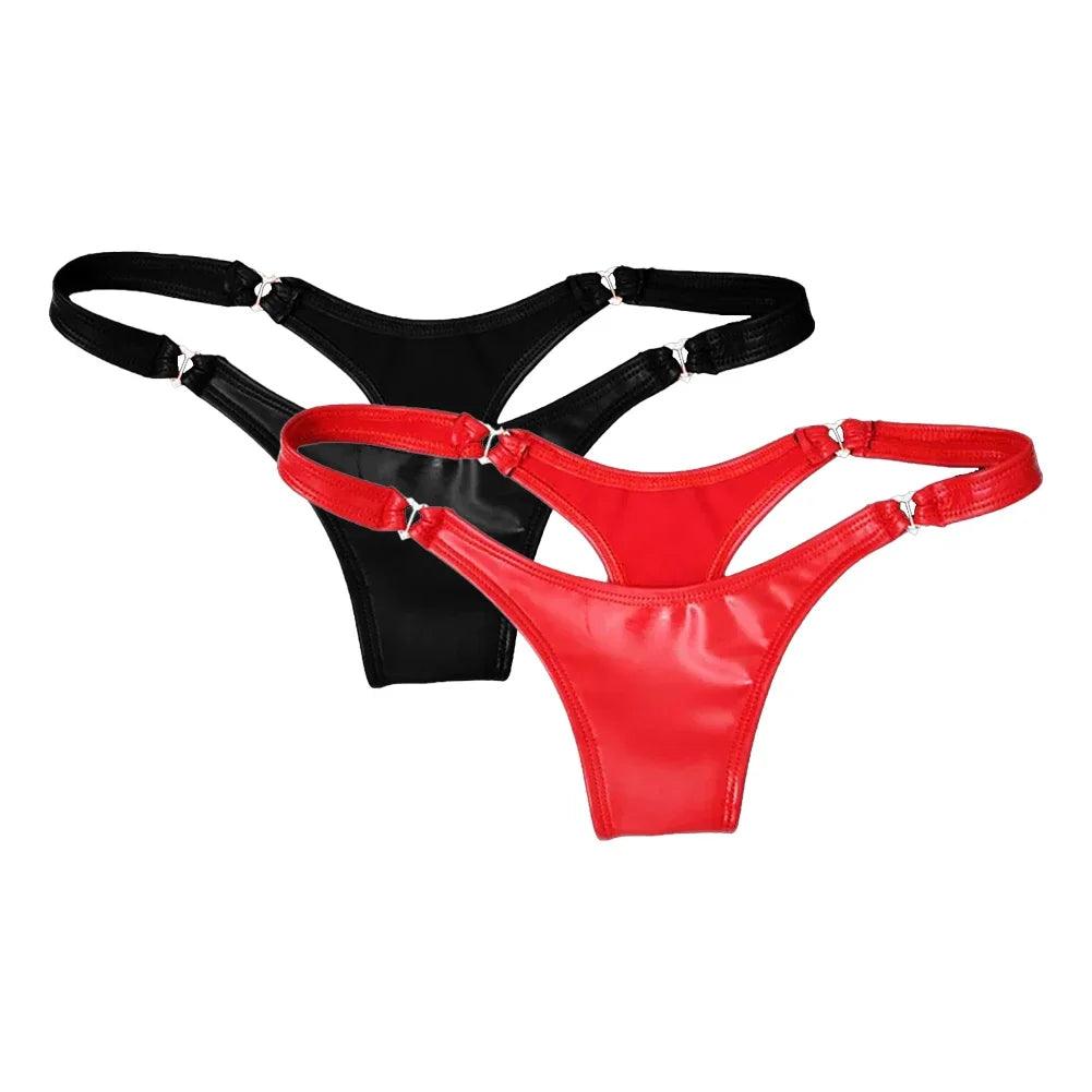 Sexy PVC Leather G-String Thong | Low-Rise - Passion Pulse Adult