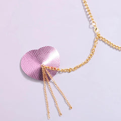 Heart Tassel Leather Nipple Covers with Chain & Choker - Passion Pulse Adult