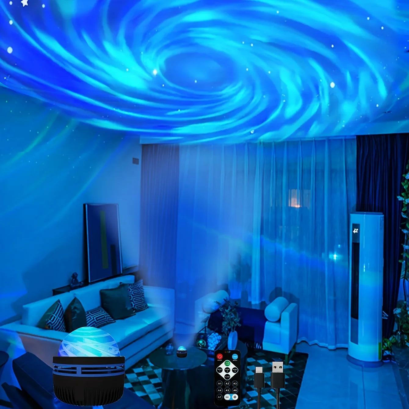 LED Galaxy Projector Night Light with Remote – USB Rechargeable Starry Sky Lamp, 7 Modes for Kids and Room Decor - Passion Pulse Adult