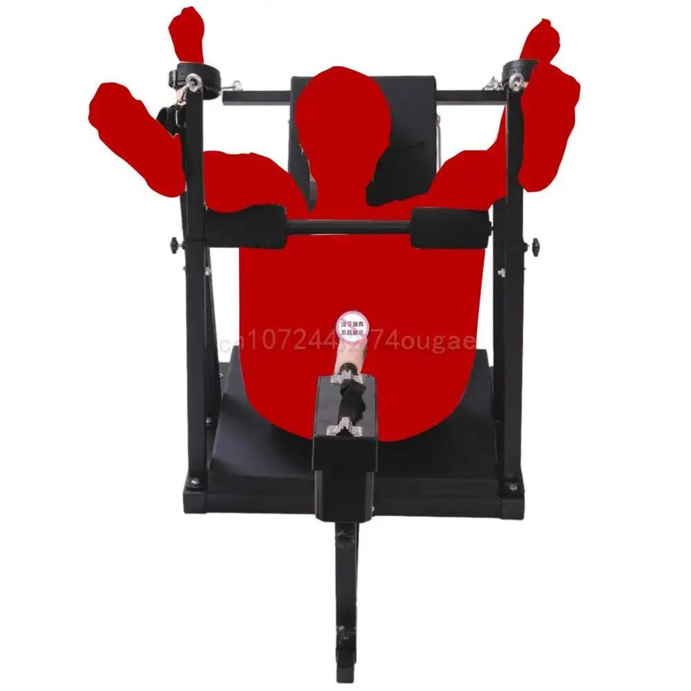 BDSM Adjustable Split-Leg Chair with Restraints – Carbon Steel Bondage Furniture for Couples Roleplay and Fetish Play - Passion Pulse Adult