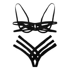 Sexy Mesh Hollow Out Bra and Brief Set – Seamless, Underwire Design with Front Closure and Applique Decoration - Passion Pulse Adult