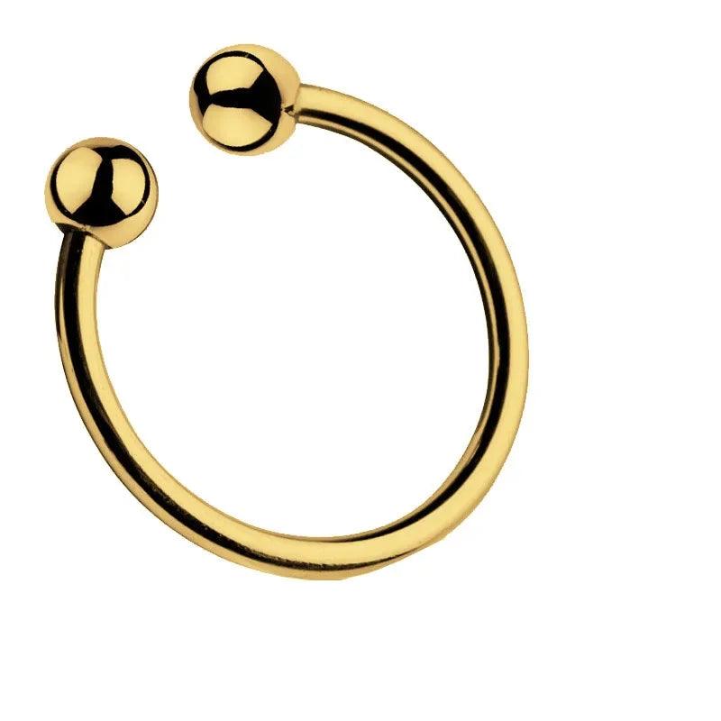 Dual Ball Gold Stainless Steel Penis Ring – Enhance Orgasm & Delay Ejaculation - Passion Pulse Adult