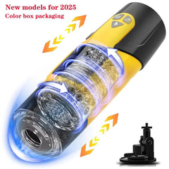 Hannibal Automatic Male Masturbator II - 7-Hands-Free Automatic Thrusting & Rotating Male Masturbator – Visual Piston Cup with Realistic Vagina Design - Passion Pulse Adult