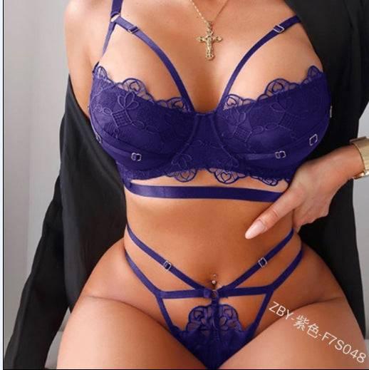 Lace Straps Three-Point Sexy Lingerie - Passion Pulse Adult