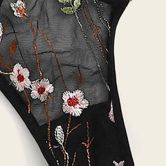 Sexy lingerie lace French sexy embroidery bra set black see-through - Passion Pulse Adult